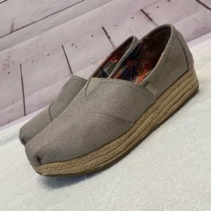 Skechers BOBS Tan Breeze Memory Foam Comfort Loafer Shoes Espadrilles Womens 7.5